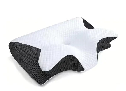 Memory foam cervical pillow with breathable hypoallergenic fabric cover
