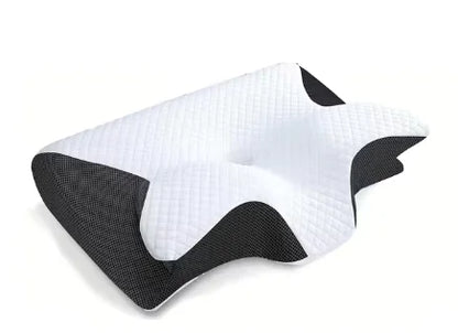Memory foam cervical pillow with breathable hypoallergenic fabric cover