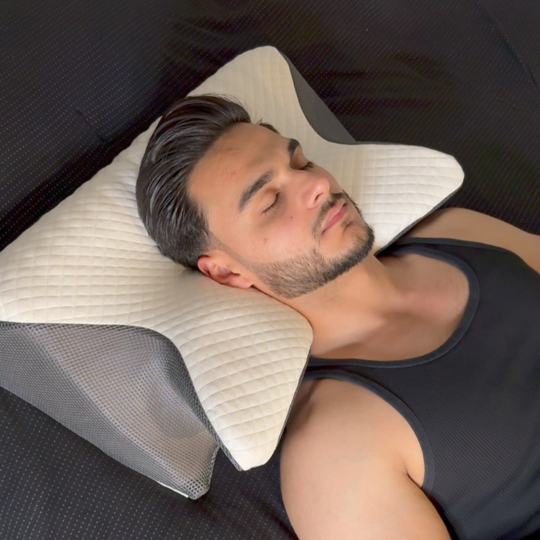 Memory foam cervical pillow for neck pain relief and spine alignment